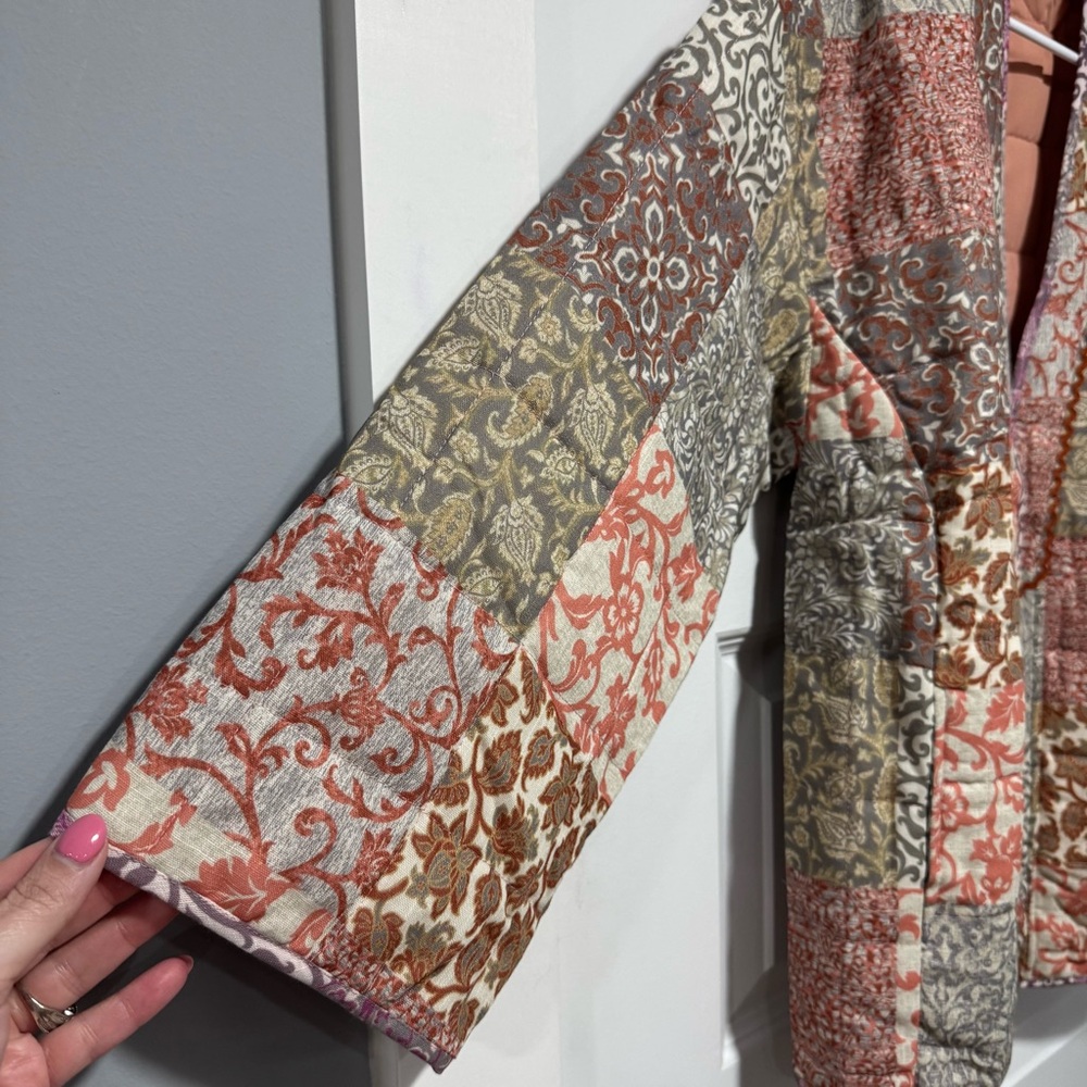 Patchwork Boho Open Front Jacket - image 3